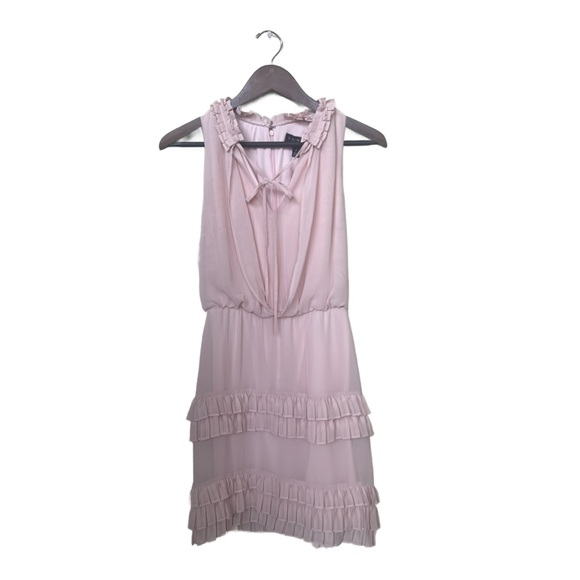Laundry By Shelli Segal Womens Ruffled Tiered Shift Pink Dress Size 8 - Picture 2 of 5